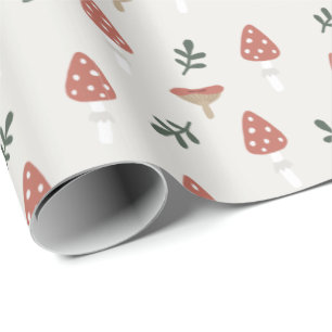 Papel De Regalo Regalo de patrón de hongo de decoración Cottagecor