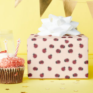 Papel De Regalo Regalo de patrón de mariquita rosa
