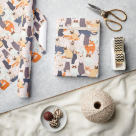 Papel De Regalo Regalo de patrón de Mascota de gato personalizado