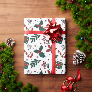 Papel De Regalo Regalo de patrón de Navidad vintage