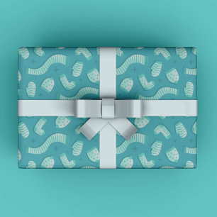 Papel De Regalo Regalo de patrón de Navidades azules