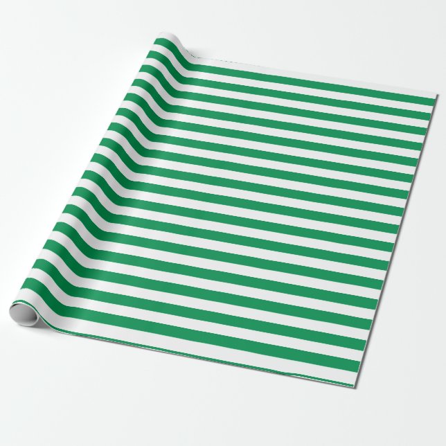 Papel De Regalo Regalo de patrón de rayas verdes y blancas (Desenrollado)
