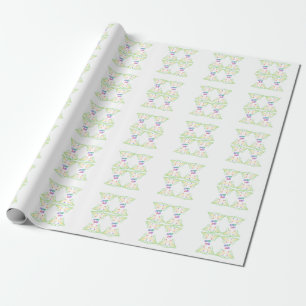 Papel De Regalo Regalo de patrón de texto estético Super Papá