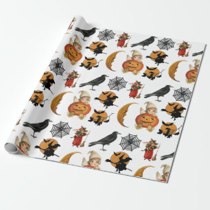 Papel De Regalo Regalo de patrón espeluznante de Halloween de époc