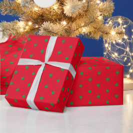 Papel De Regalo Regalo de patrón lindo de copos de nieve rojos y v