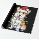 Papel De Regalo Regalo de perro | Corgi Santa Christmas Tree Light<br><div class="desc">Regalo de perro | Corgi Santa Christmas Tree Light Xmas</div>
