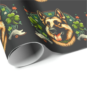 Papel De Regalo Regalo de perro pastor del Día de San Patricio