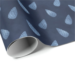 Papel De Regalo Regalo de piñas de Navidad en azul hielo elegante