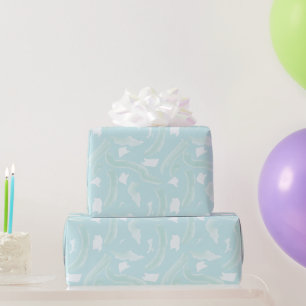 Papel De Regalo Regalo de pintura azul turquesa de color azul de p