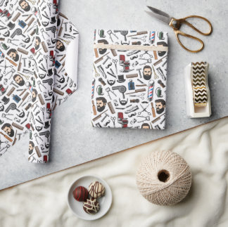 Papel De Regalo Regalo de poste de barbero de corte de pelo de hom
