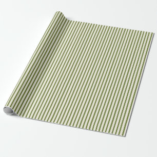 Papel De Regalo Regalo de raya verde vintage rústica