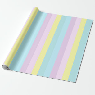 Papel De Regalo Regalo de rayas de colores pastel azul amarillo pú