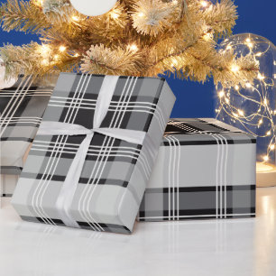 Papel De Regalo Regalo de rayas de patrón de plástico blanco negro