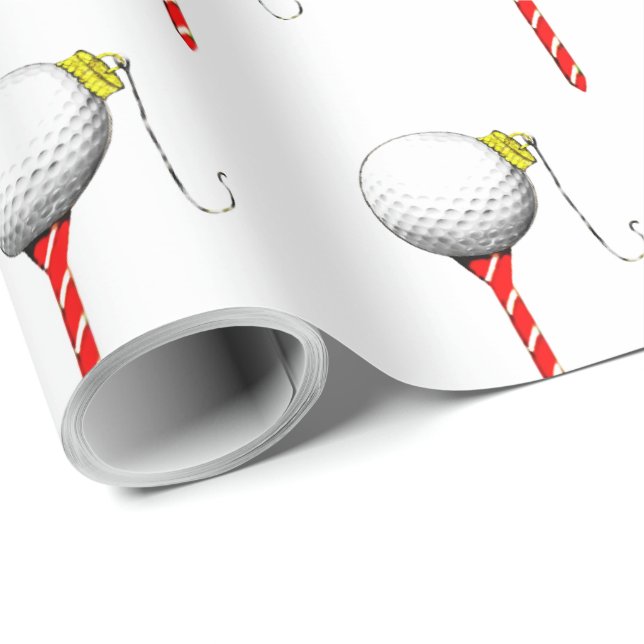 Papel De Regalo Regalo de Tee de Golf de Navidad (Esquina del rollo)