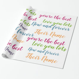 Papel De Regalo Regalo de texto personalizadoWrap - Script de escr