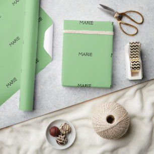 PAPEL DE REGALO REGALO DE TEXTO SIMPLE MÍNIMO VERDE AÑADE TU NOMBR