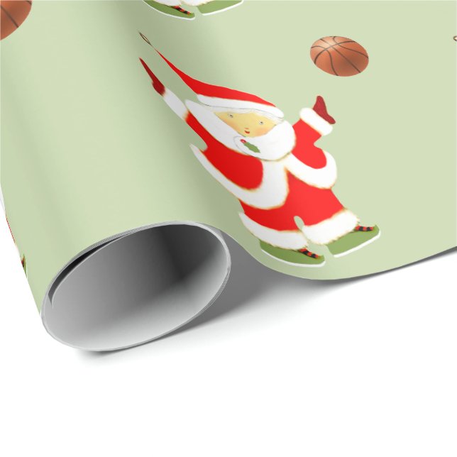 Papel De Regalo Regalo de vacaciones de baloncesto para chicas (Esquina del rollo)