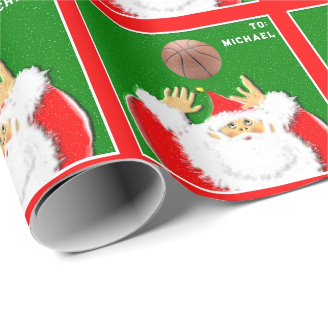 Papel De Regalo Regalo de vacaciones de baloncesto personalizado (Esquina del rollo)