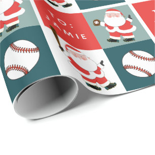 Papel De Regalo Regalo de vacaciones de béisbol personalizado