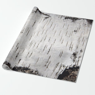 Papel De Regalo Regalo de vacaciones de Birch Bark White Rustic