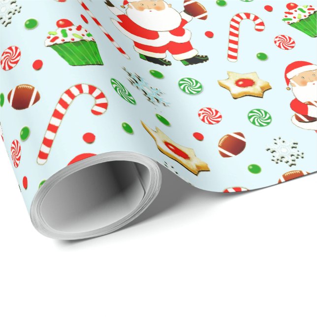 Papel De Regalo Regalo de vacaciones de fútbol (Esquina del rollo)