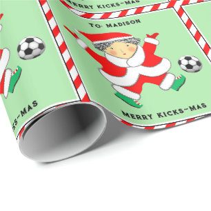 Papel De Regalo Regalo de vacaciones de fútbol para niñas