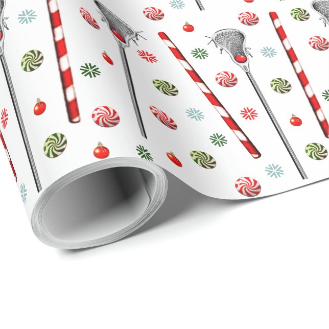 Papel De Regalo Regalo de vacaciones de Lacrosse (Esquina del rollo)