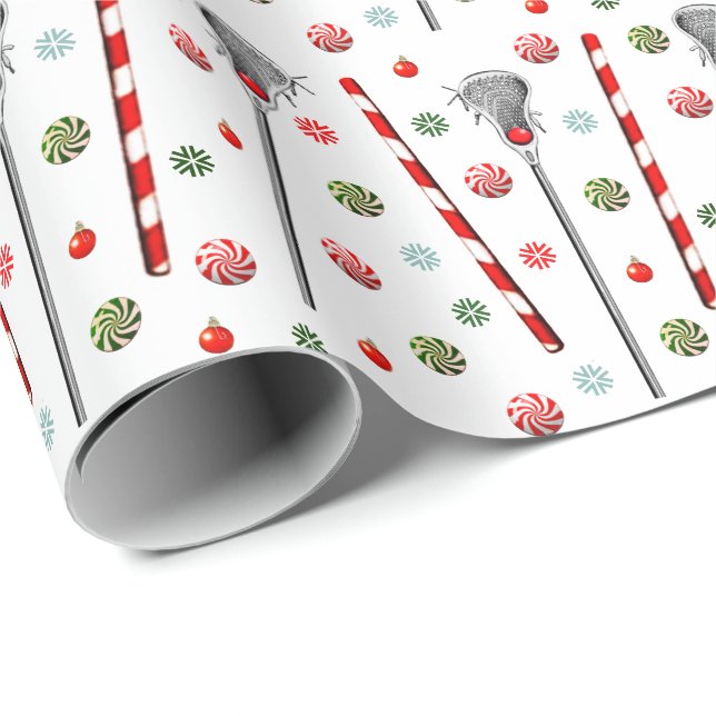 Papel De Regalo Regalo de vacaciones de Lacrosse (Esquina del rollo)