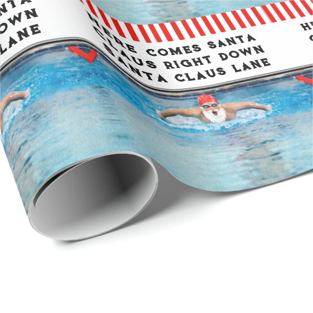 Papel De Regalo Regalo de vacaciones de natación (Esquina del rollo)