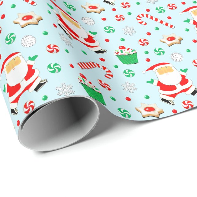 Papel De Regalo Regalo de vacaciones de voleibol (Esquina del rollo)