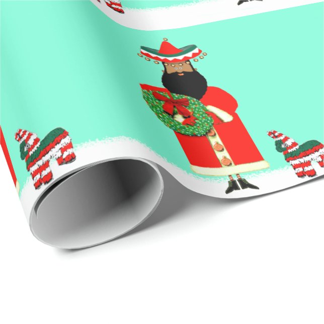 Papel De Regalo Regalo de vacaciones Feliz Navidad (Esquina del rollo)