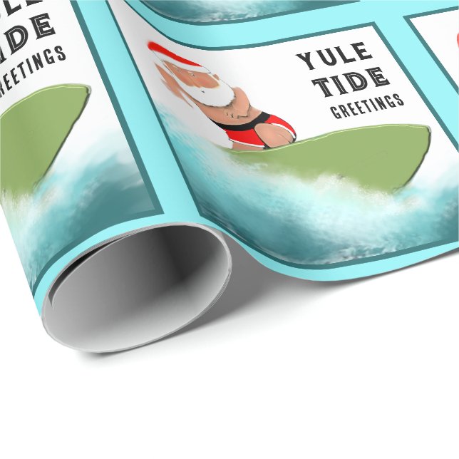 Papel De Regalo Regalo de vacaciones para los Navidades de surf (Esquina del rollo)