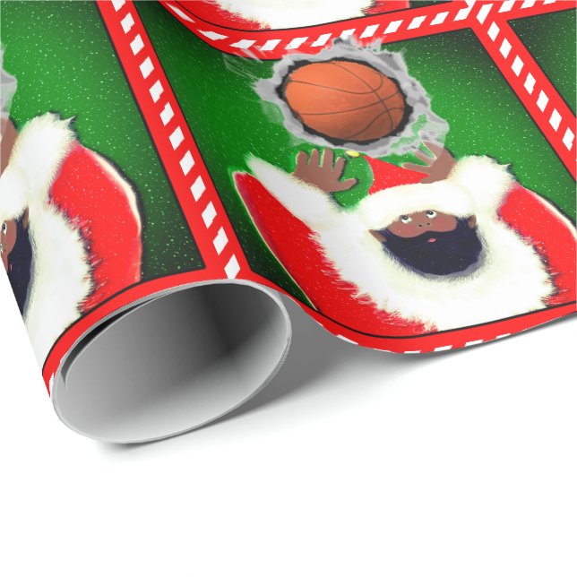 Papel De Regalo Regalo de vacaciones para Navidades de baloncesto (Esquina del rollo)