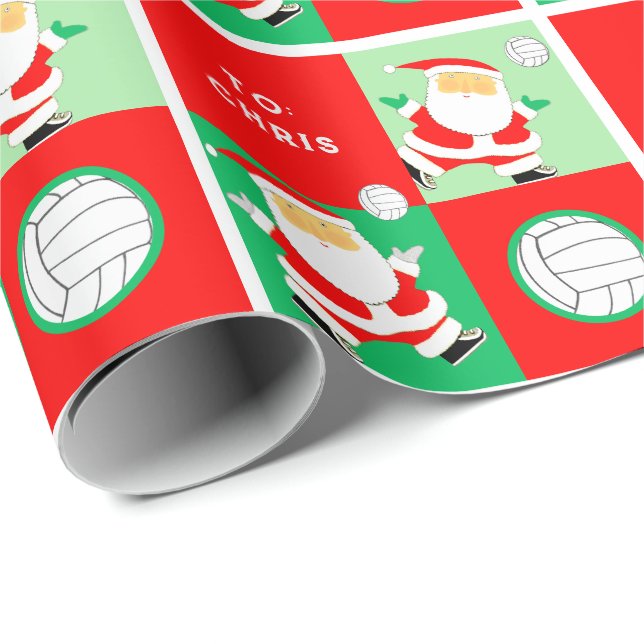 Papel De Regalo Regalo de vacaciones para Navidades de voleibol (Esquina del rollo)
