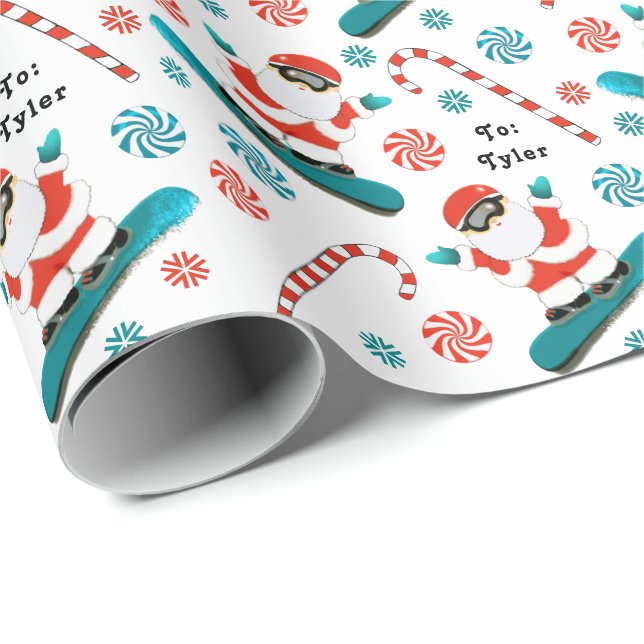 Papel De Regalo Regalo de vacaciones para snowboarder (Esquina del rollo)