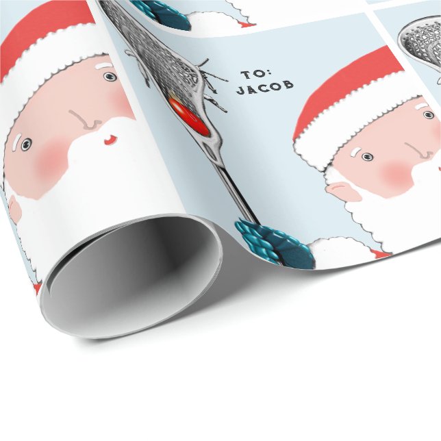Papel De Regalo Regalo de vacaciones personalizado de Lacrosse (Esquina del rollo)