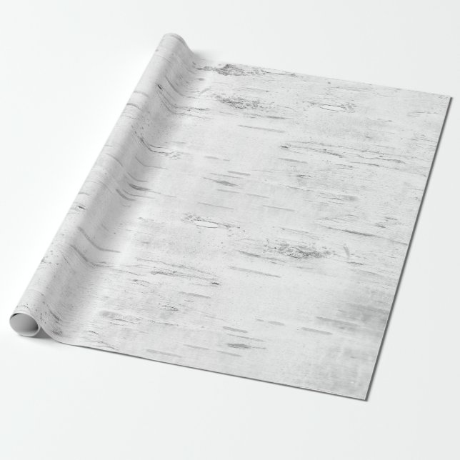 Papel De Regalo Regalo de vacaciones rusticas de Birch Bark (Desenrollado)