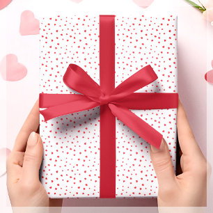 Papel De Regalo Regalo del corazón rojo y blanco