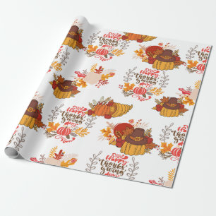 Papel De Regalo Regalo del Día de Acción de Gracias Feliz Día de T