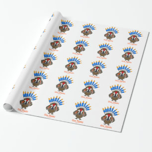 Papel De Regalo Regalo del menorah del pavo de Thanksanukkah