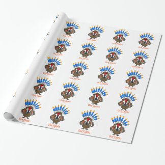 Papel De Regalo Regalo del menorah del pavo de Thanksanukkah