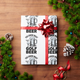 Papel De Regalo Regalo divertido de cerveza para golfista humor de