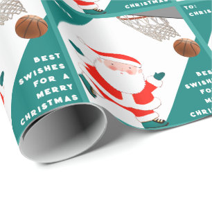 Papel De Regalo Regalo divertido de Navidad de baloncesto
