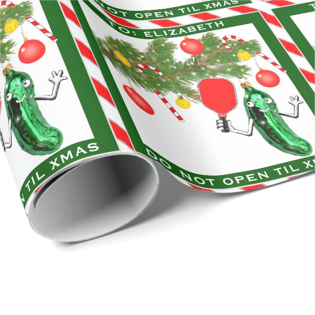 Papel De Regalo Regalo Divertido de Pickleball (Esquina del rollo)