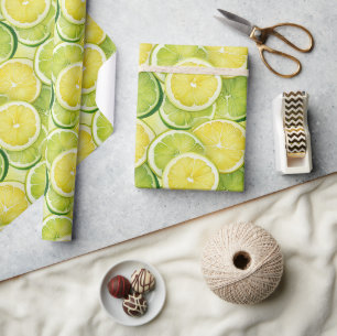 Papel De Regalo Regalo Glossy de Limón y Lima Jugosos