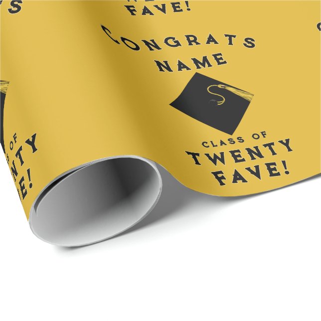 Papel De Regalo Regalo Gold Graduation 2025 (Esquina del rollo)