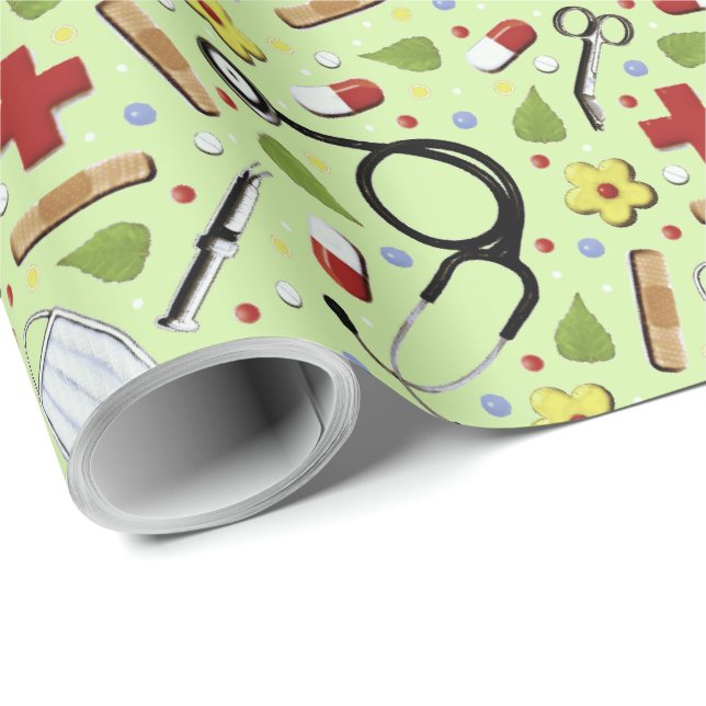 Papel De Regalo Regalo médica (Esquina del rollo)