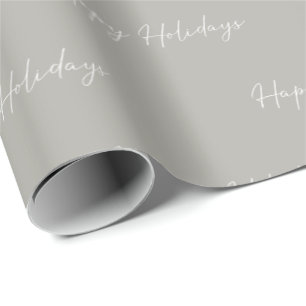 Papel De Regalo Regalo minimalista de la caligrafía del gris