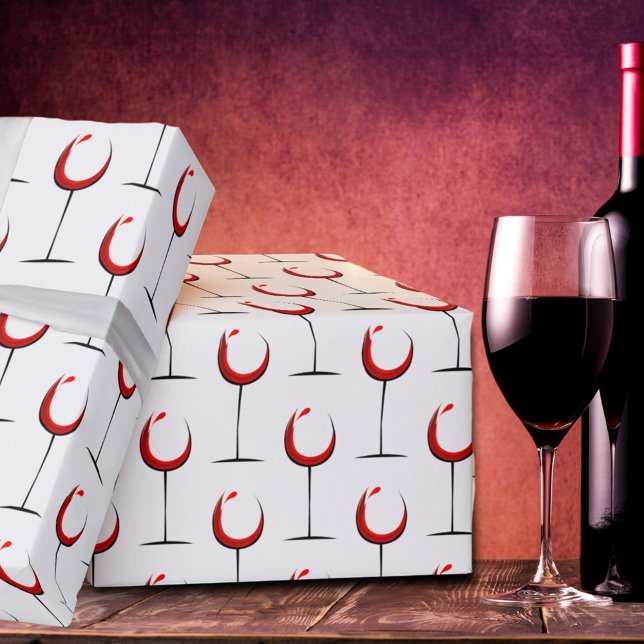 Papel De Regalo Regalo moderno del patrón de vidrio de vino rojo (Subido por el creador)