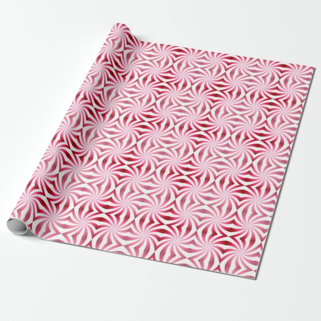 Papel De Regalo Regalo moderno del patrón Peppermint (Desenrollado)